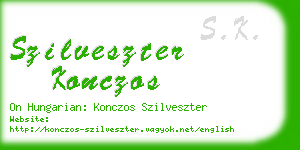 szilveszter konczos business card